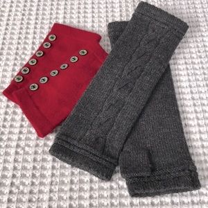 2 pair fingerless gloves
